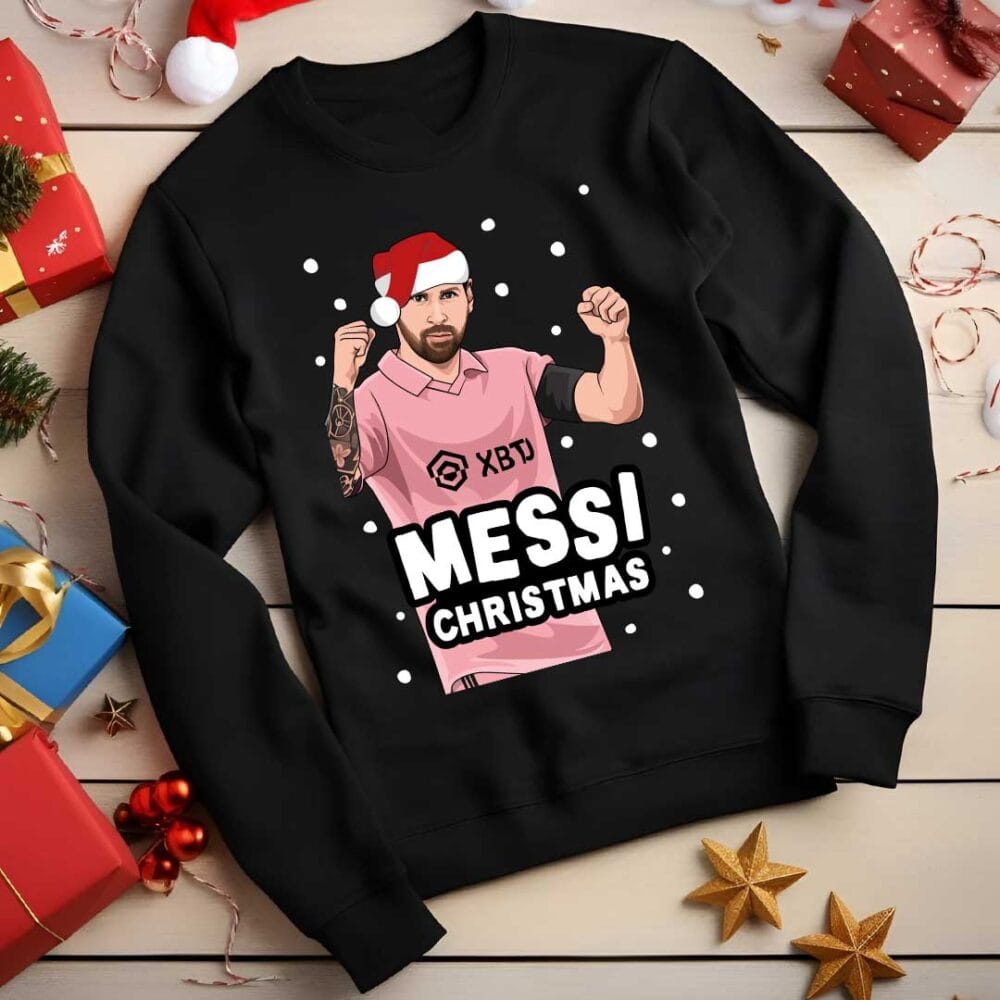 Black Messi Christmas Jumper Black Messi Christmas Jumper