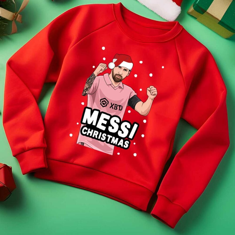 Red Messi Christmas Jumper