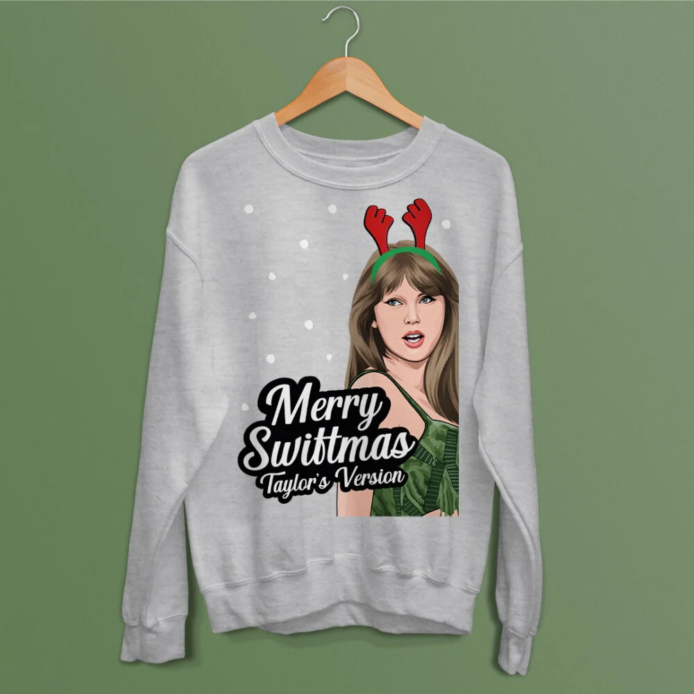 Taylor Swift in Green Dress Funny Christmas Jumper