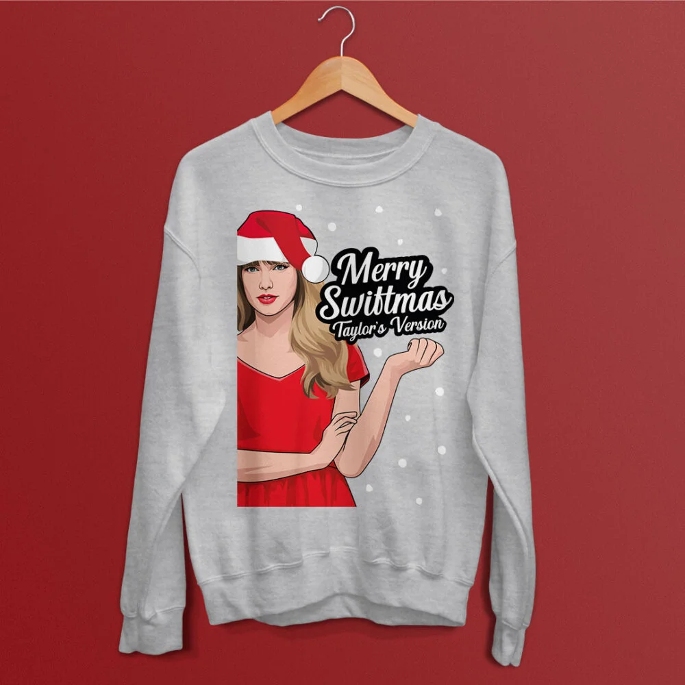 Taylor Swift in Red Dress Funny Christmas Jumper