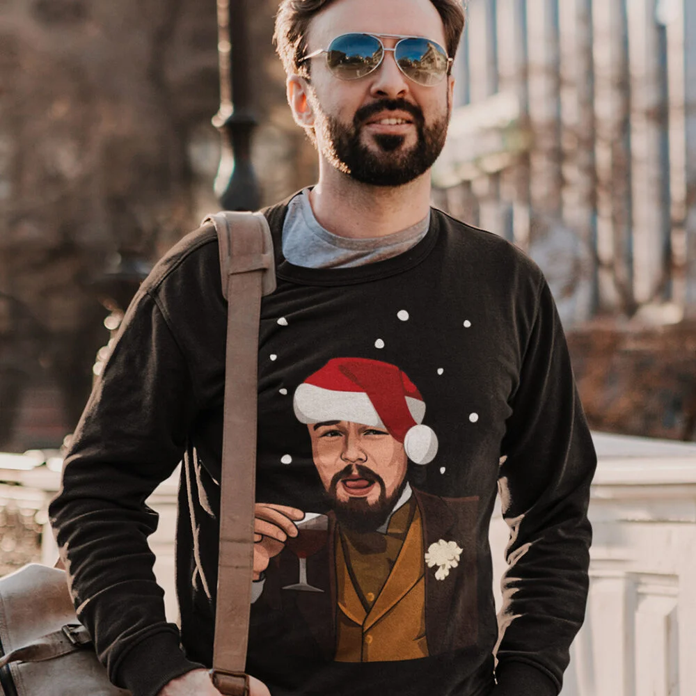 Dicaprio christmas sweater sale