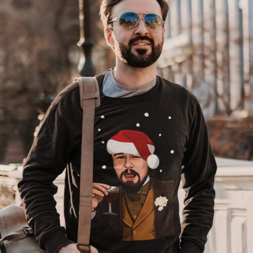 Laughing Leo Dicaprio Meme Funny Christmas Jumper