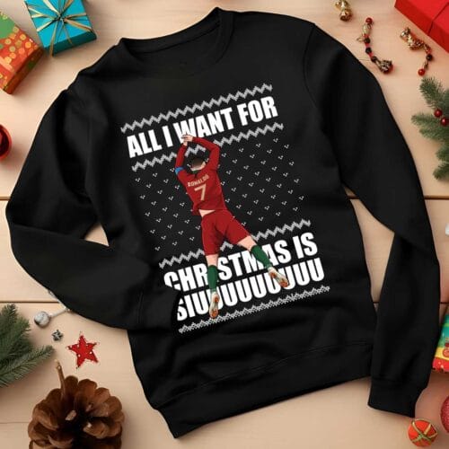 Black Ronaldo Funny Christmas Jumper