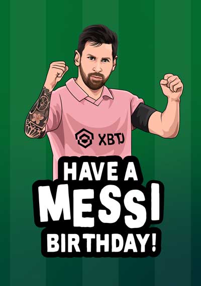 Lionel Messi inter Miami Funny Birthday Card