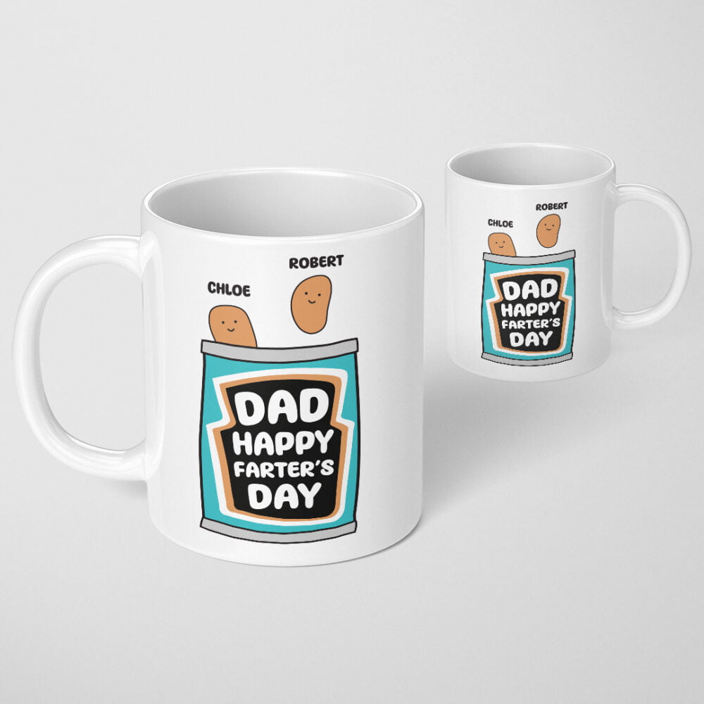 Personalised Happy Farter's Day Funny Bean Mug