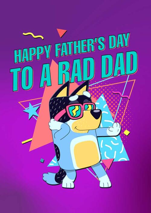 Bluey Bandit Father's Day Card