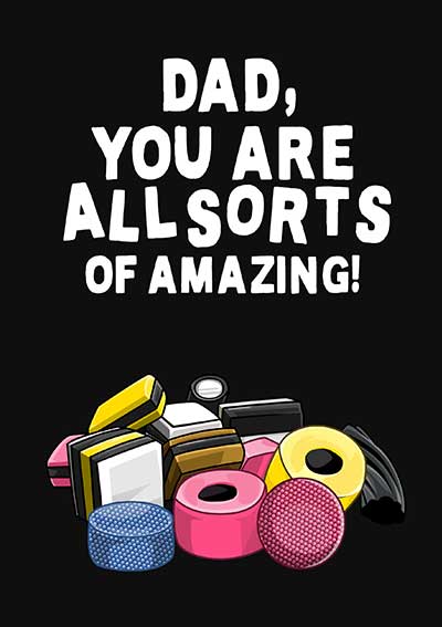 Funny Liquorice Allsorts Father's Day Card