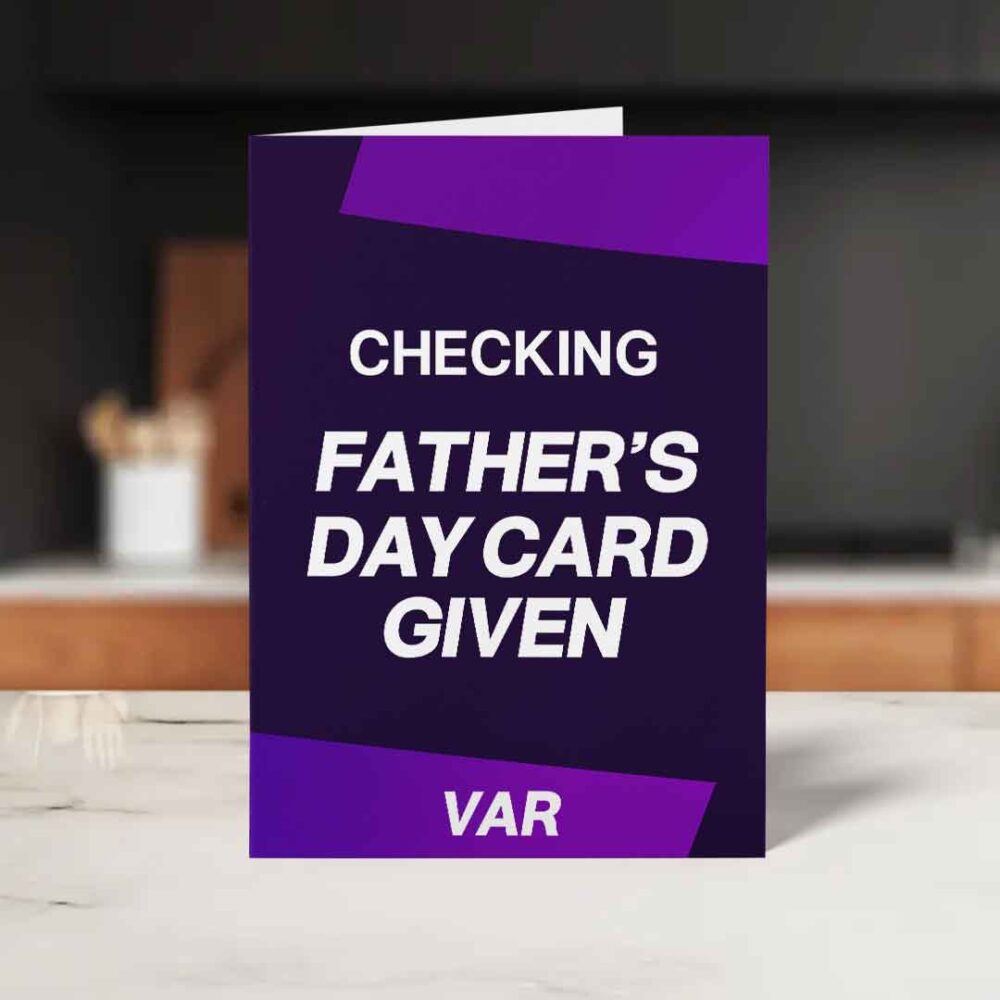 VAR football father's day card