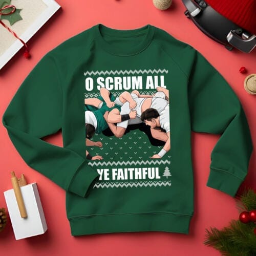 Rugby O Scrum All Ye Faithful Funny Christmas Jumper