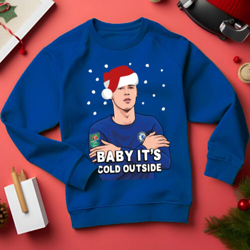 Cole Palmer Baby It's Cold Outside Chelsea FC Funny Christmas Jumper