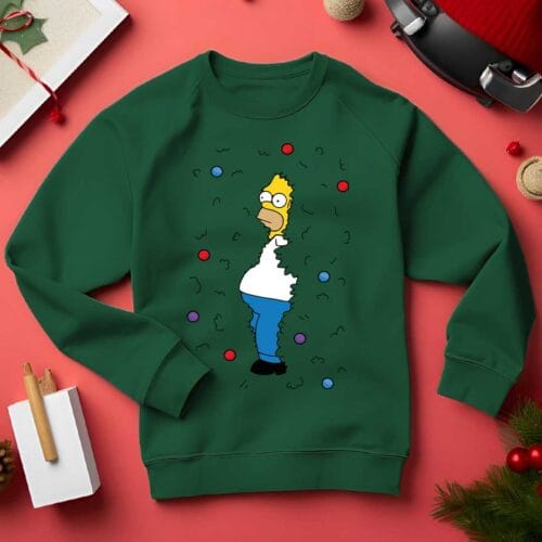 Homer in Bush (Christmas Tree) The Simpsons Funny Christmas Jumper