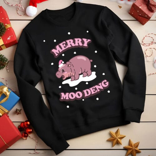 Moo Deng Viral Trending Christmas Jumper