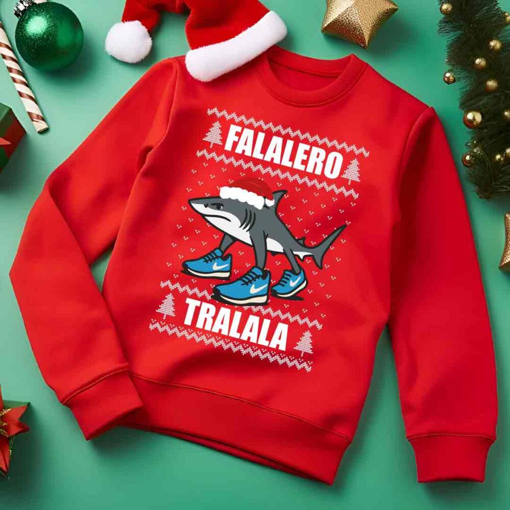 Italian Brainrot Tralalero (Falalero) Tralala Funny Christmas Jumper Italian Brainrot Tralalero (Falalero) Tralala Funny Christmas Jumper
