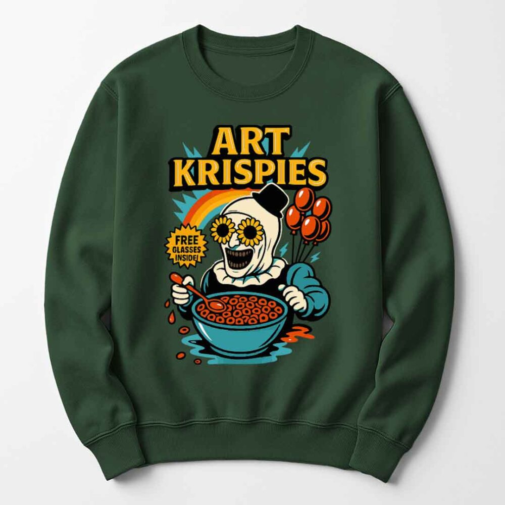 Cereal Killers - Art the Clown from the Terrifier Funny Halloween Jumper - Gift for Him or Her