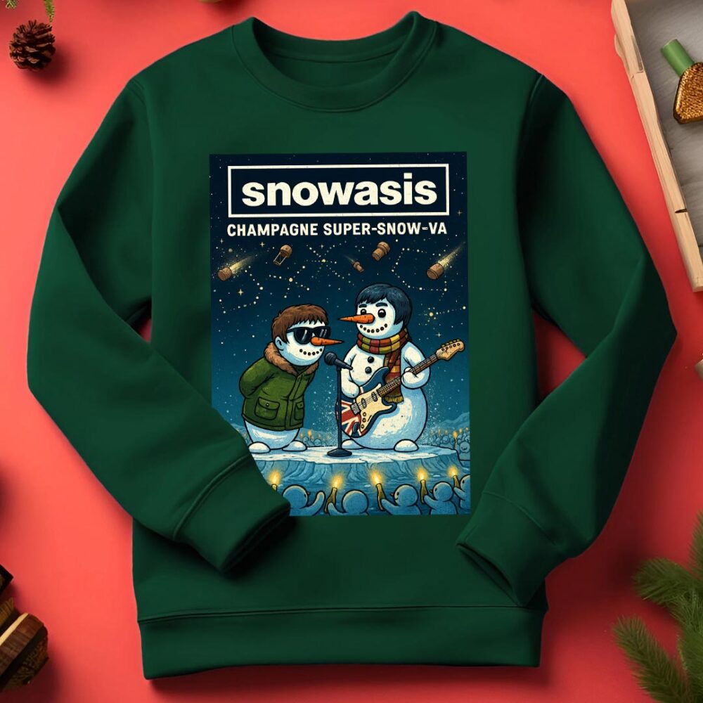 Oasis Champagne Supernova - Snowasis Champagne Suoer-Snow-Va Funny Christmas Jumper green