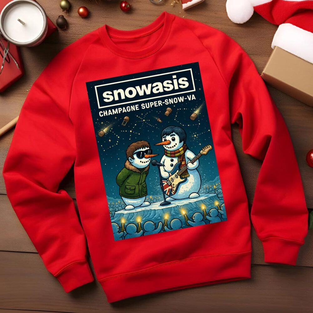 Oasis Champagne Supernova - Snowasis Champagne Suoer-Snow-Va Funny Christmas Jumper red