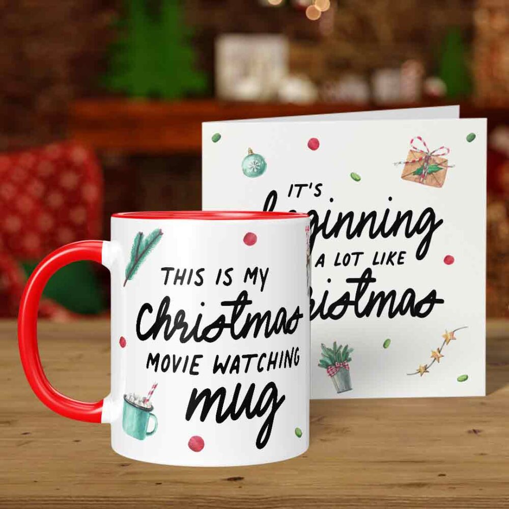 Christmas Movie Watching Mug & Card | Cute Christmas Gift for Her | Xmas Gifts | Bestie Christmas Gift Christmas Movie Watching Mug & Card | Cute Christmas Gift for Her | Xmas Gifts | Bestie Christmas Gift