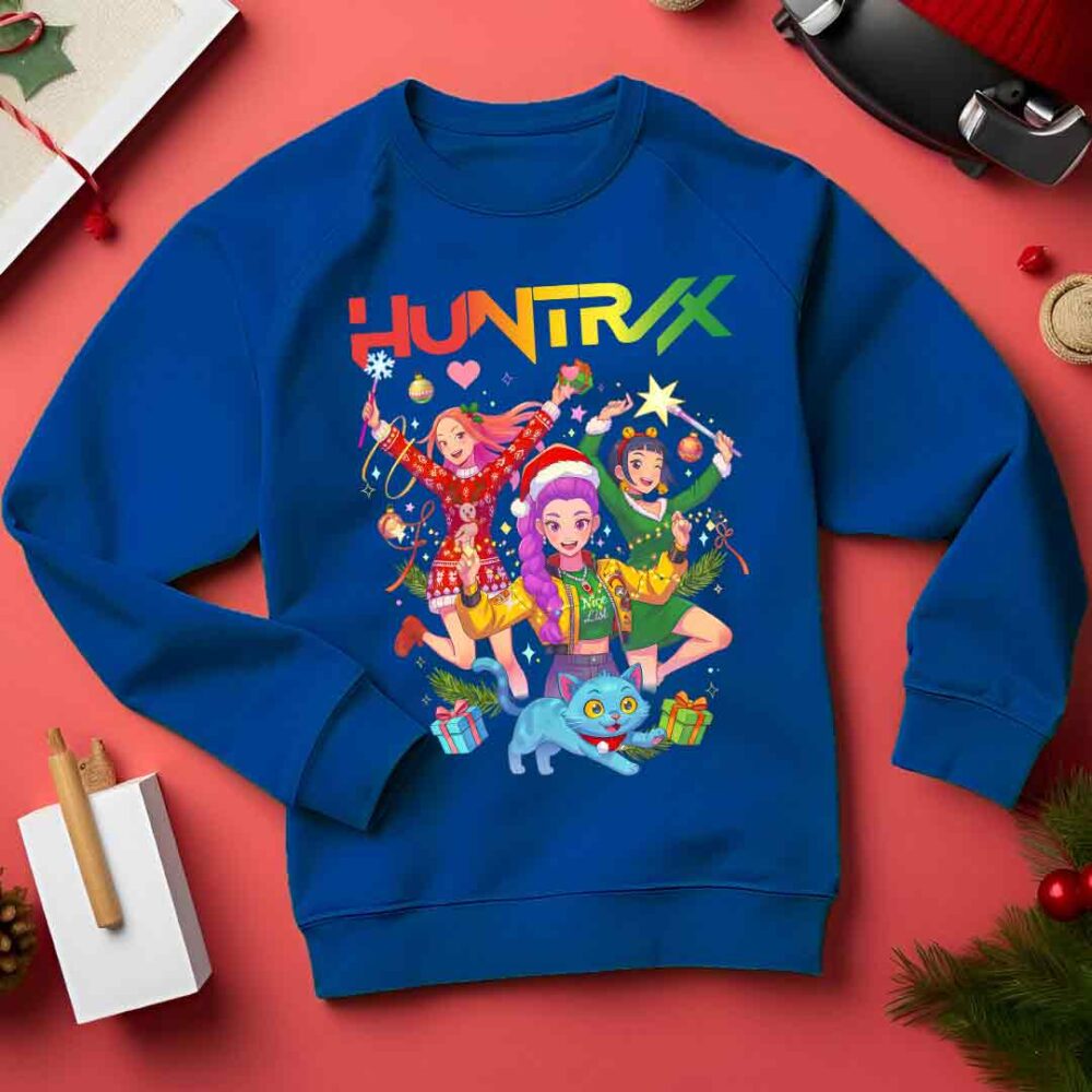 K-Pop Demon Hunters Huntrix Funny Christmas Jumper blue