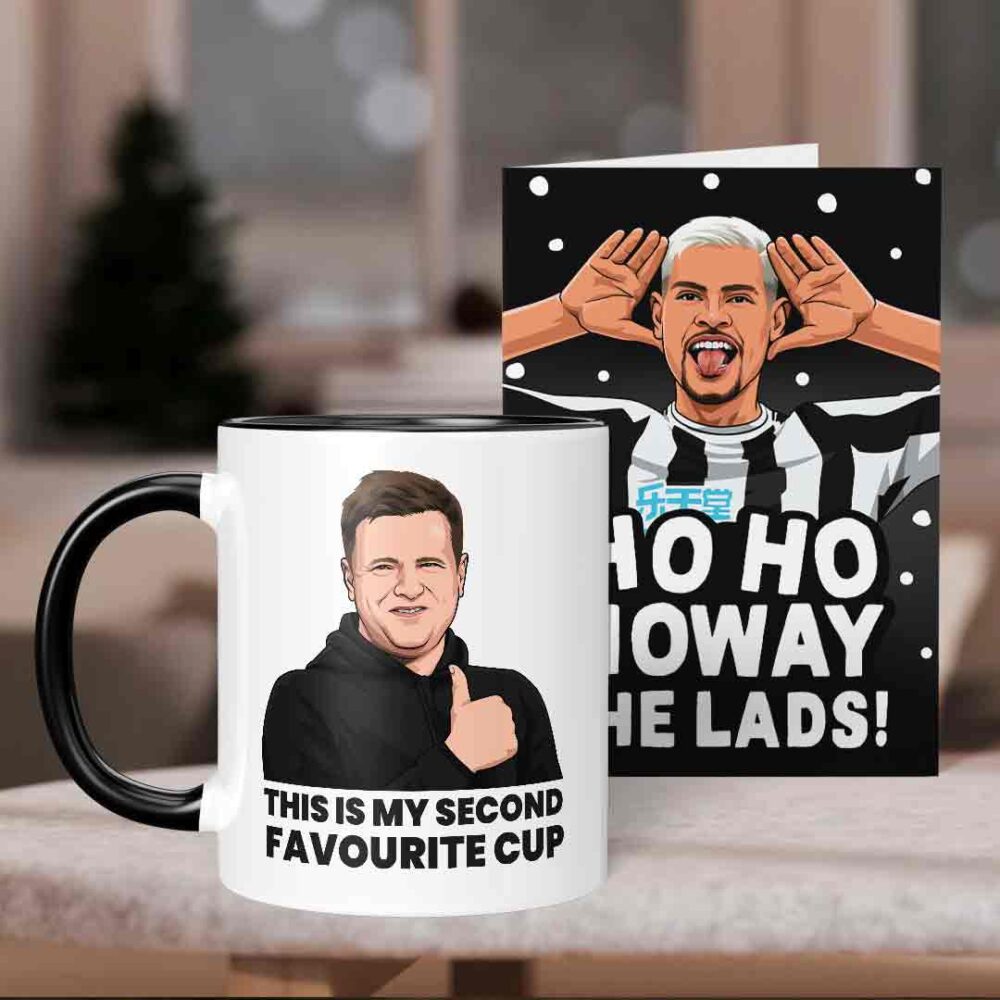 Newcastle United Eddie Howe & Bruno Guimaraes Mug & Christmas Card Newcastle United Eddie Howe & Bruno Guimaraes Mug & Christmas Card