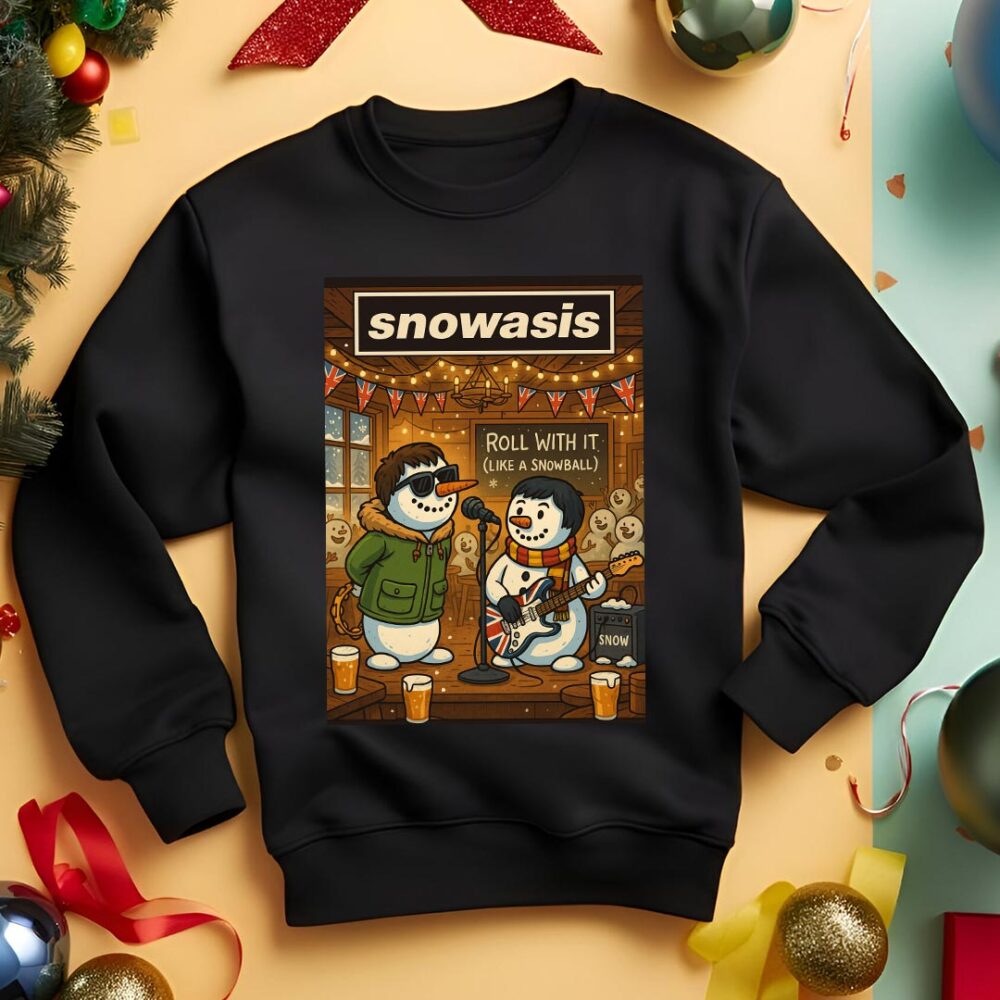 Oasis Roll With It - Snowasis Roll With It (Like a Snowball) Funny Christmas Jumper black Oasis Roll With It - Snowasis Roll With It (Like a Snowball) Funny Christmas Jumper black