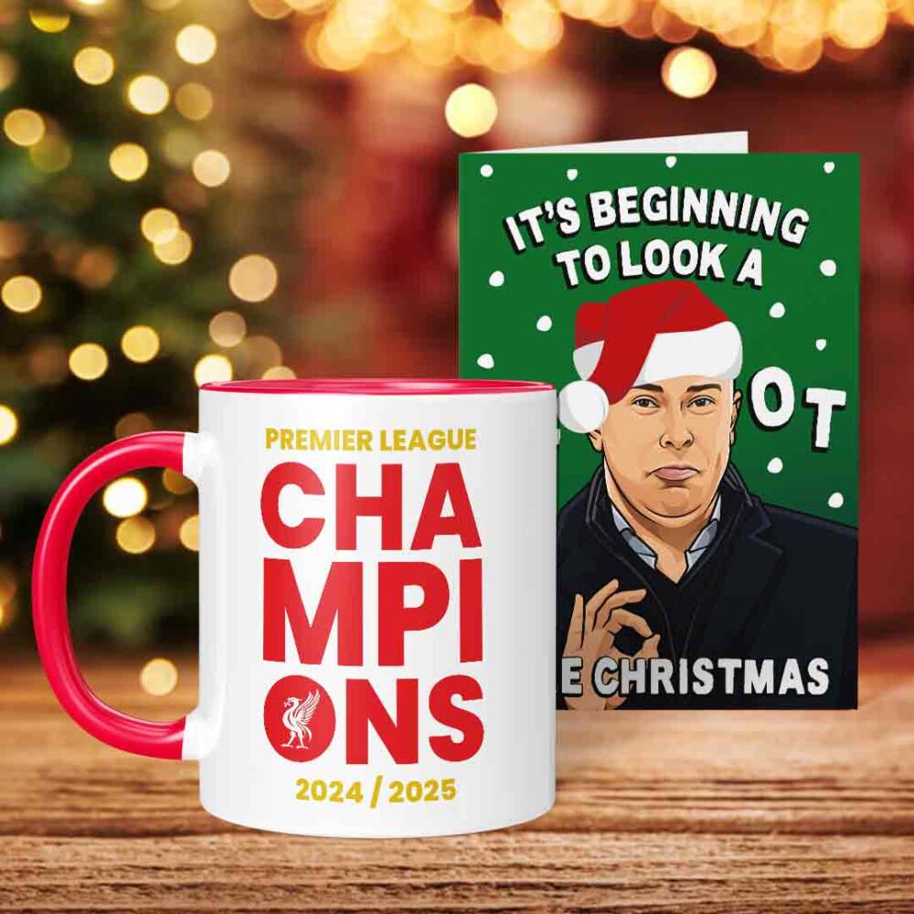 Liverpool FC Arne Slot Mug & Christmas Card