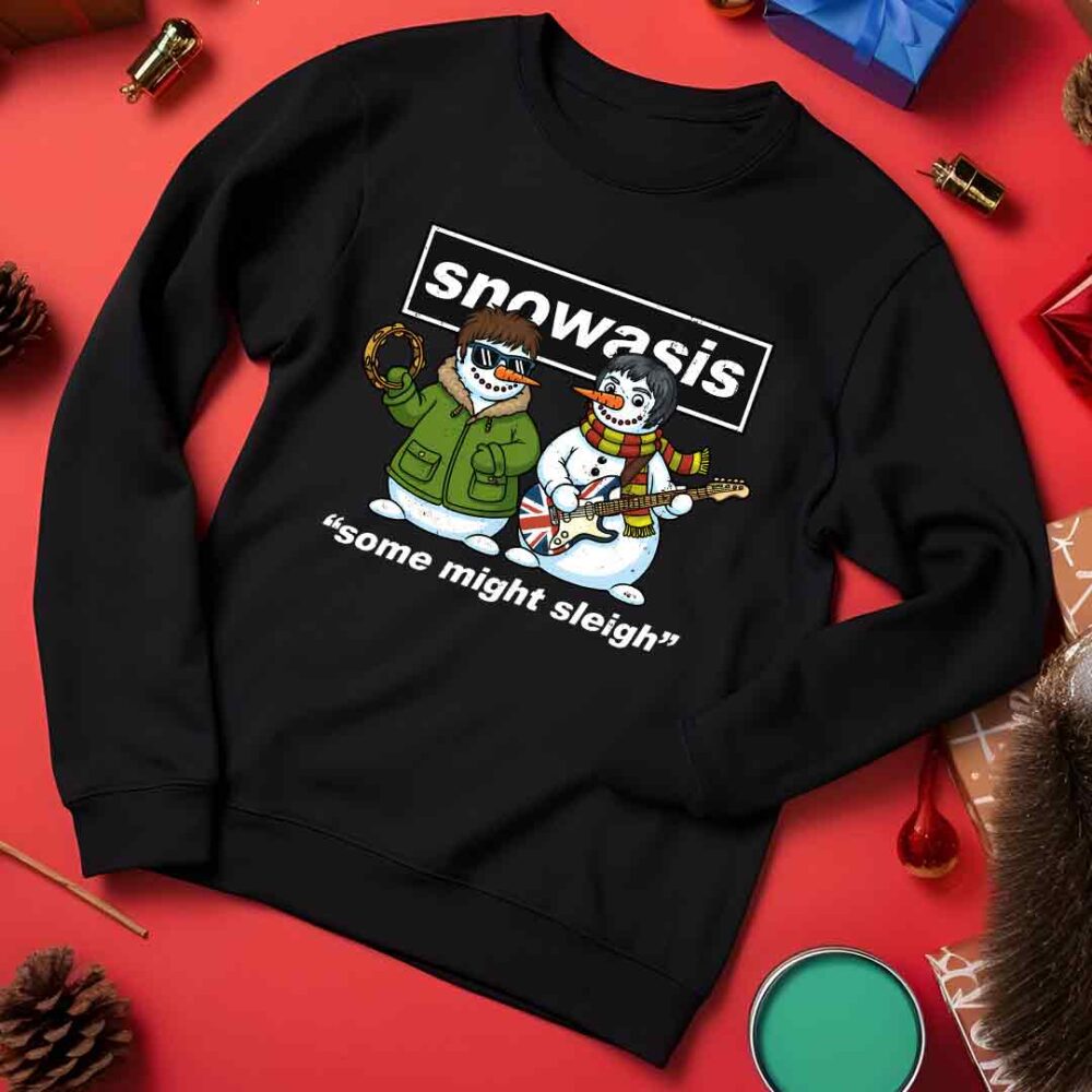 Oasis Some Might Say - Snowasis Some Might Sleigh Funny Christmas Jumper black Oasis Some Might Say - Snowasis Some Might Sleigh Funny Christmas Jumper black