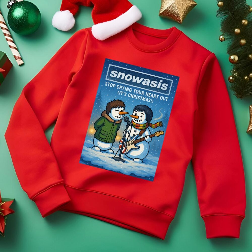 Oasis Champagne Supernova - Snowasis Champagne Suoer-Snow-Va Funny Christmas Jumper Red