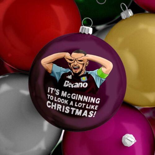 John McGinn Aston Villa Funny Football Christmas Bauble