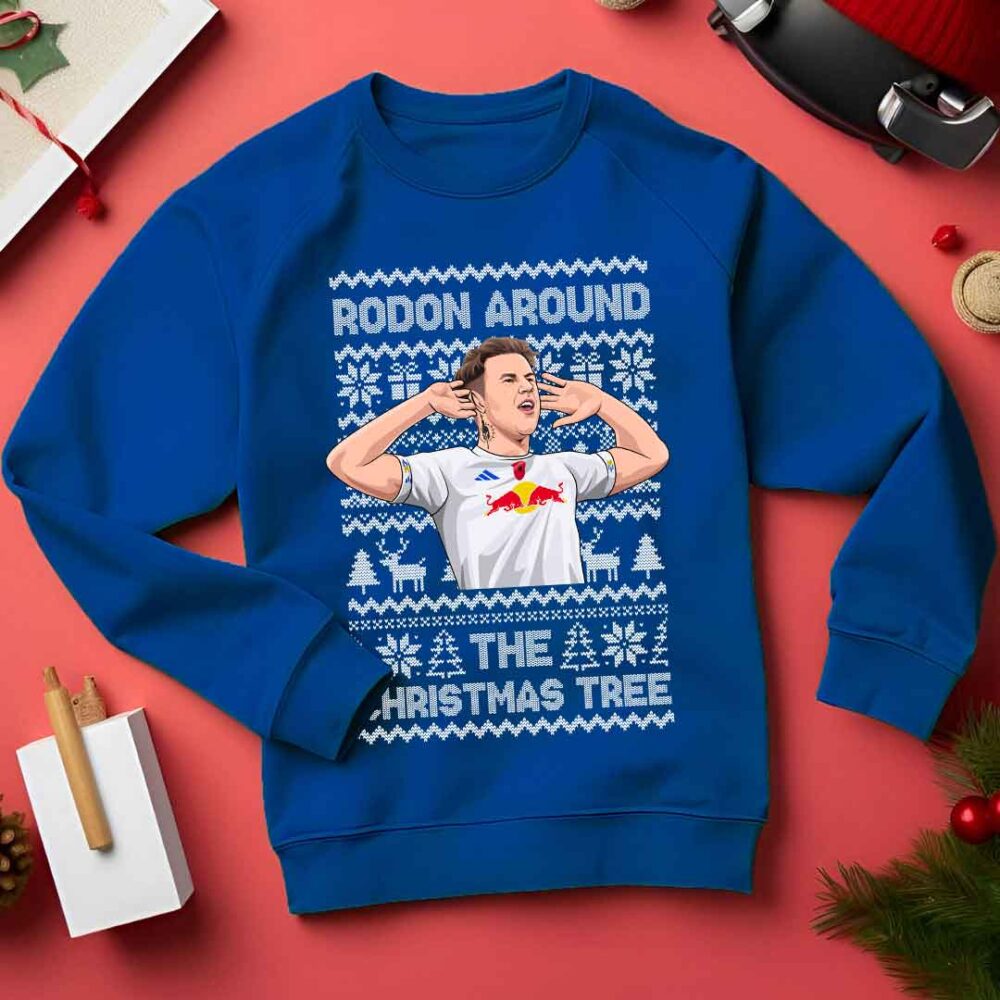 Blue Joe Rodon Leeds United Funny Christmas Jumper