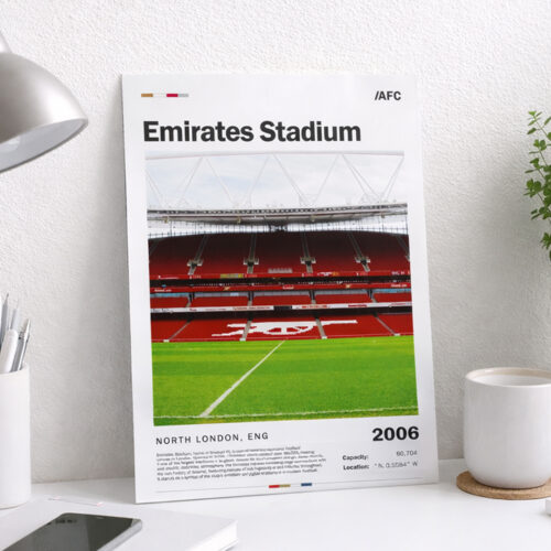 Emirates Stadium Poster ? Arsenal FC Wall Art Print, Highbury to Emirates Stadium Artwork, Football Gift for Arsenal Fans