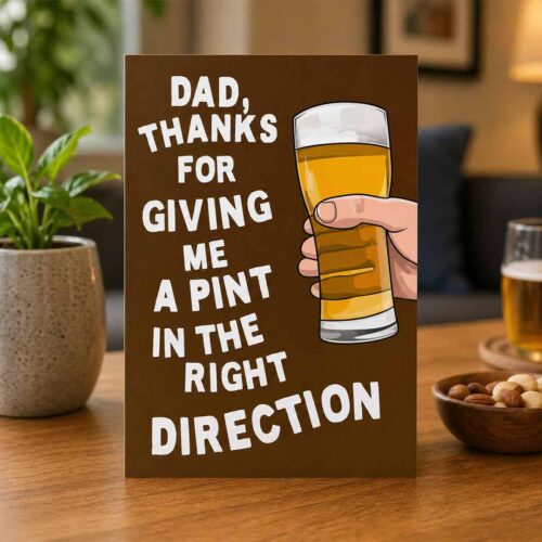Pint in the Right Direction Funny Father's Day Card