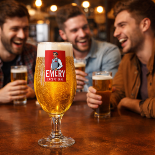 Aston Villa Unai Emery Madri Style Stemmed Pint Glass