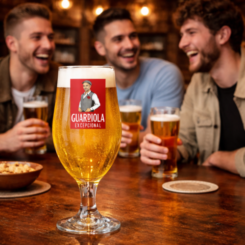 Man City Pep Guardiola Madri Style Stemmed Pint Glass