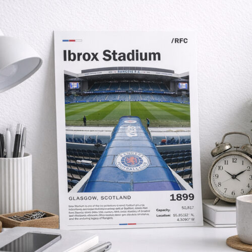 Ibrox Stadium Poster ? Rangers FC Wall Art Print, Iconic Football Stadium Artwork, Glasgow Football Gift, Rangers Fan D?cor
