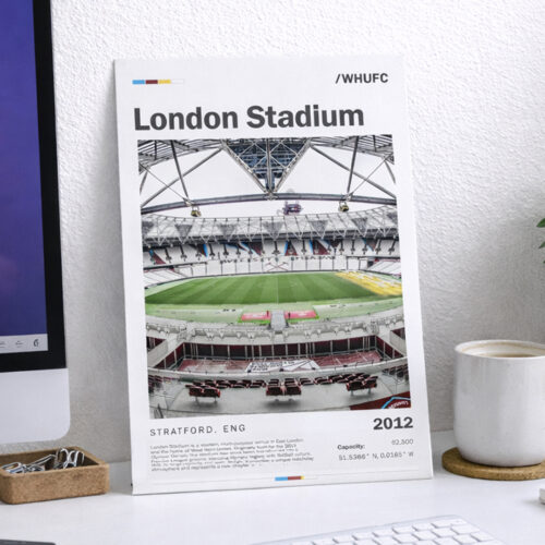 London Stadium Poster ? West Ham United FC Wall Art Print, Football Stadium Artwork, Hammers Gift, London Football D?cor