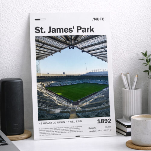 St James? Park Poster ? Newcastle United FC Wall Art Print, Football Stadium Artwork, Toon Army Gift, Newcastle Fan D?cor