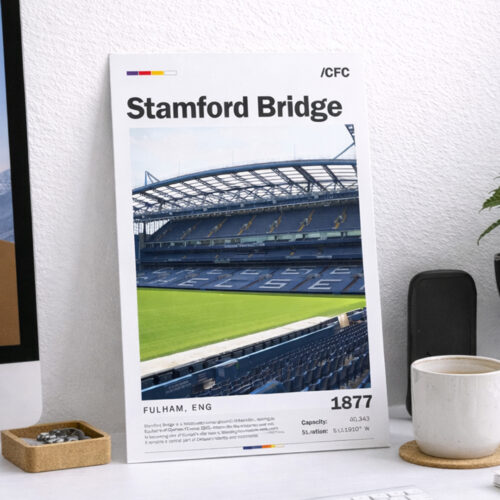 Stamford Bridge Poster ? Chelsea FC Wall Art Print, Football Stadium Artwork, London Stadium Decor, Chelsea Fan Gift