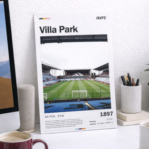Villa Park Poster ? Aston Villa FC Wall Art Print, Football Stadium Artwork, Birmingham Football Decor, Villa Fan Gift