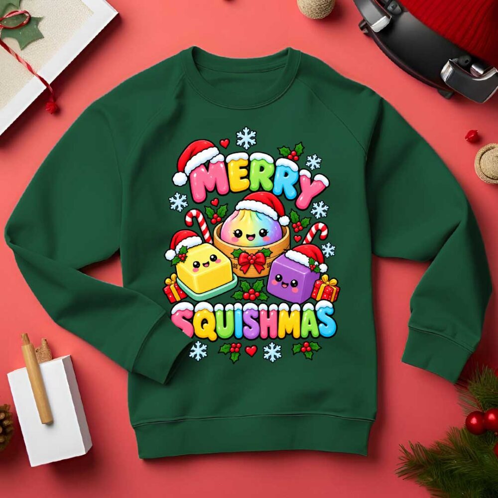 Merry Squishmas Funny Dumpling Christmas Jumper Pink Design | Great Christmas Jumper for 2026 | Funny Child's Jumper | Christmas Jumper Day