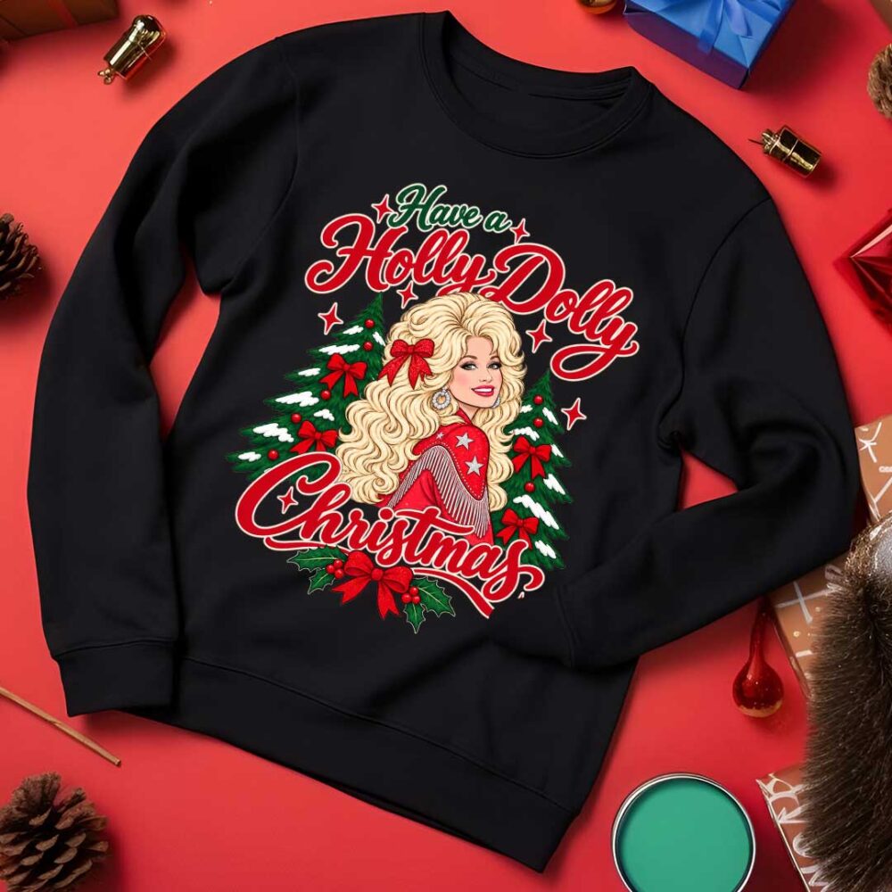 Holly Dolly Parton Christmas Jumper | Great Christmas Jumper for 2026 | Cute Christmas Jumper for Her | Christmas Jumper Day